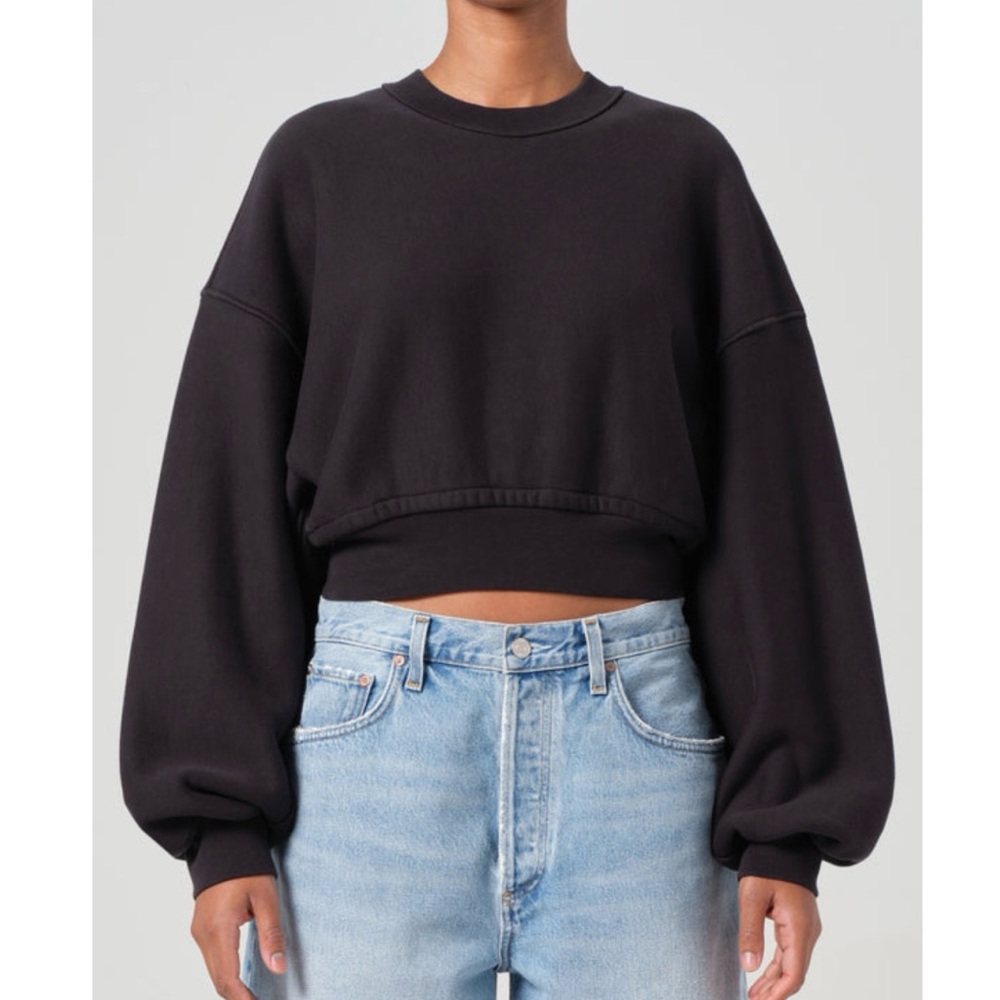 Agolde Kit Sweatshirt in Washed Black. Size XS